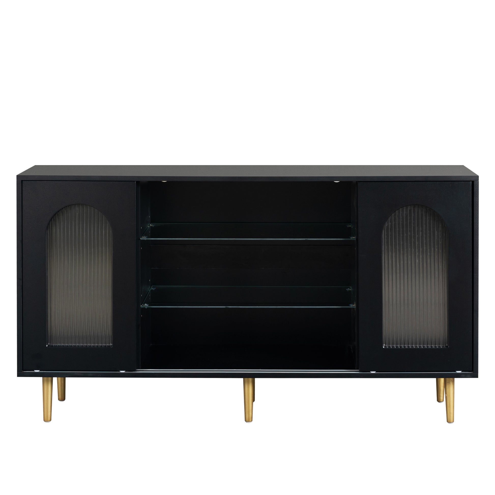 Dresser Drawer Cabinet,Bar Cabinet,Lockers,Sideboard,Buffet Sideboard,Buffet Service Desk,Storagecabinet,Changhong Glass Sliding Door, For Bedroom, Living Room, Kitchen Corridor, Color: Black 5 Or More Spaces Barn Door Black Primary Living Space Glass