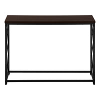 Accent Table, Console, Entryway, Narrow, Sofa, Living Room, Bedroom, Brown Laminate, Black Metal, Contemporary, Modern Espresso Metal