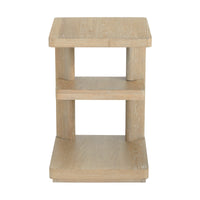 C Tan Chairside Table Tan Solid Wood