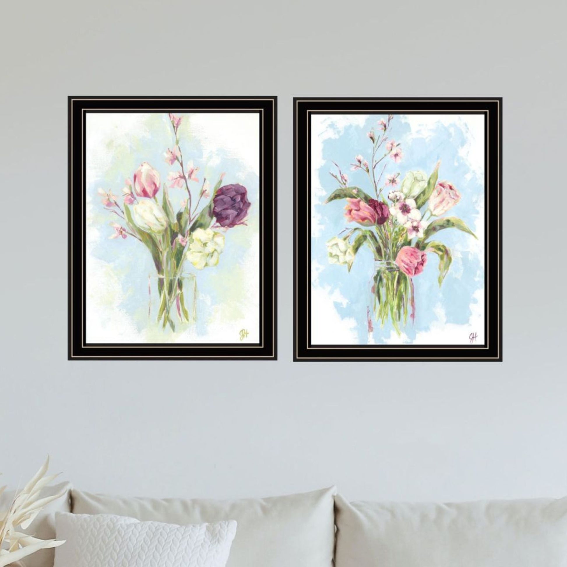 "Flowers From The Farm" Framed Wall Art For Living Room, Wall Art Print For Home Decor, Bedroom Wall Art By Jennifer Holden Multicolor Wood Paper