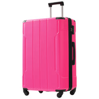 Hardshell Luggage Sets 3 Pcs Spinner Suitcase With Tsa Lock Lightweight 20''24''28'' Rose Red Abs