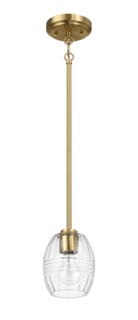 Vista Single Pendant Chain Hanging Light With Clear Glass Satin Brass Clear,Gold Ceiling Lights Brass,Glass,Metal