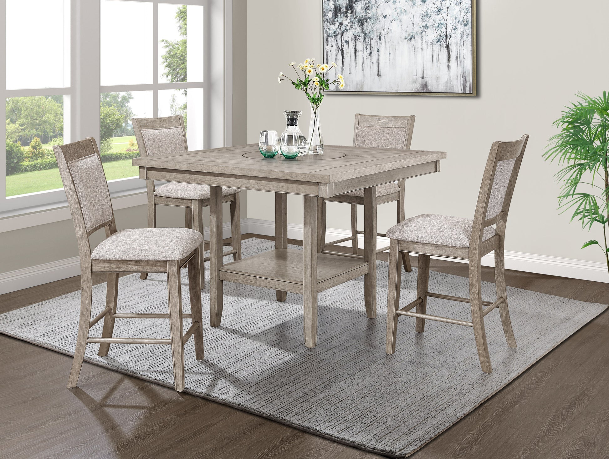 Farmhouse Style 2Pc Antique Grey Finish Counter Height Chair Bar Stool Footrest Upholstered Back Seat Wooden Dining Room Furniture Antique Gray Dining Room Contemporary,Farmhouse Dining Chairs Set Of 2 Wood