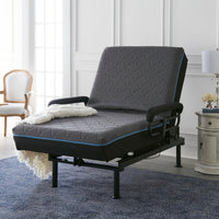 Adjustable Bed With Convenient Lift Assit Blue Metal