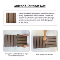 Wood Plastic Composite Deck Tiles Set Of 20Pcs, Diy Interlocking Decking Tiles, Floor Tile, Durable, Maintenance, Waterproof, Indoor Outdoor, 12X12In Light Coffee Light Coffee Modern Plastic Wood