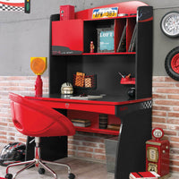 Champion Study Hutch Red Black Particle Board