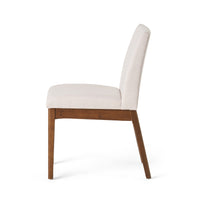 Dining Chair Set Of 2 Light Beige Fabric