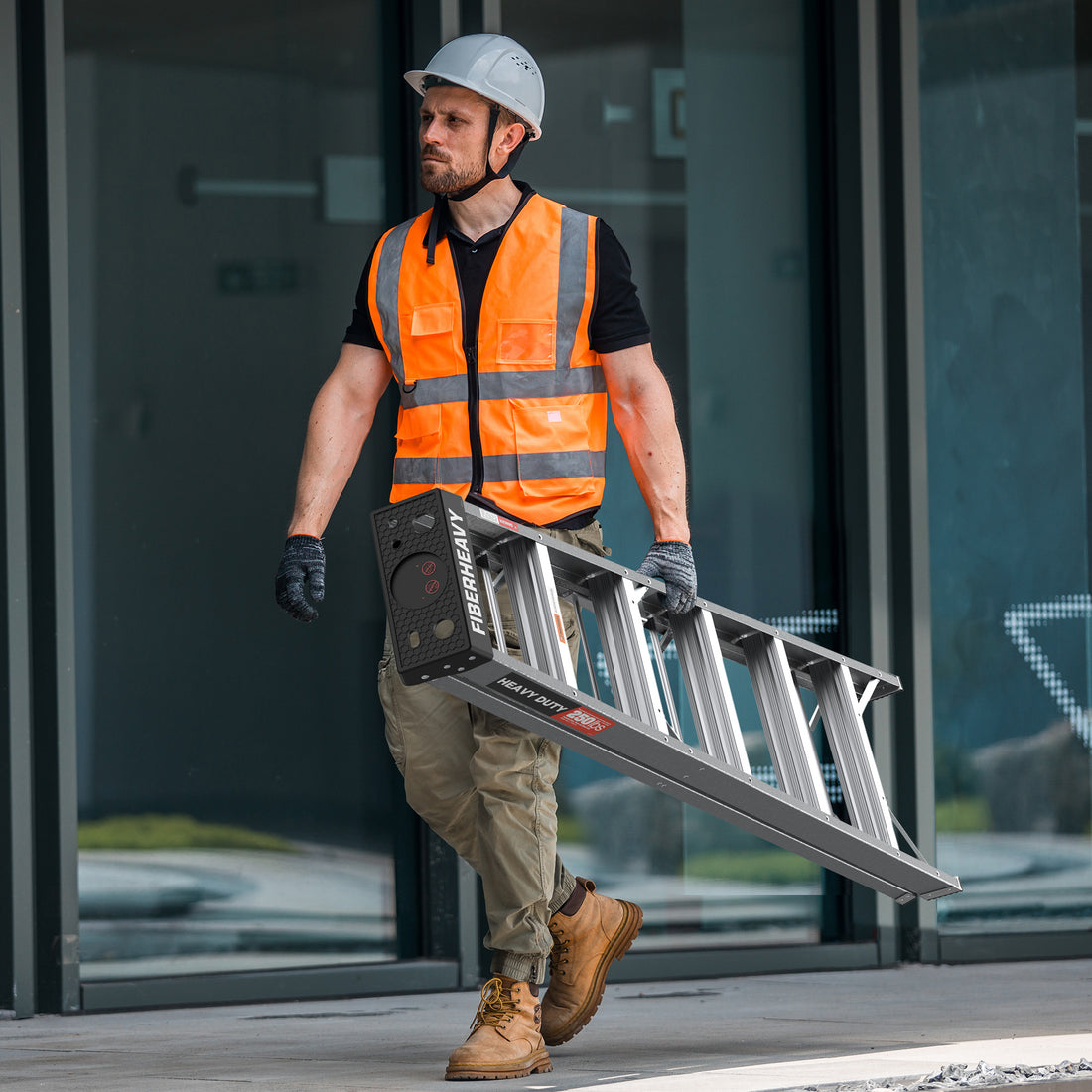 6 Fibreglass Step Ladder 250Lbs Grey Fiberglass