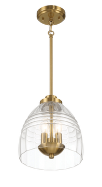 Ember Three Candle Lights Chain Pendant With Clear Glass Satin Brass Clear,Gold Ceiling Lights Brass,Glass