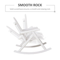 Outsunny Outdoor Wooden Rocking Chair, Double Person Rustic Adirondack Rocker With Slatted Seat, High Backrest, Armrests For Patio, Garden And Porch, White White Wood