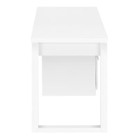 Computer Desk, Home Office, Laptop, Left, Right Set Up, Storage Drawers, 48"L, Work, White Laminate, Contemporary, Modern White Particle Board