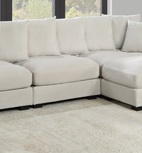 Living Room Furniture Armless Chair Beige Corduroy 1Pc Armless Chair Soft Cushion Wood Legs Beige Primary Living Space Contemporary,Modern Corduroy