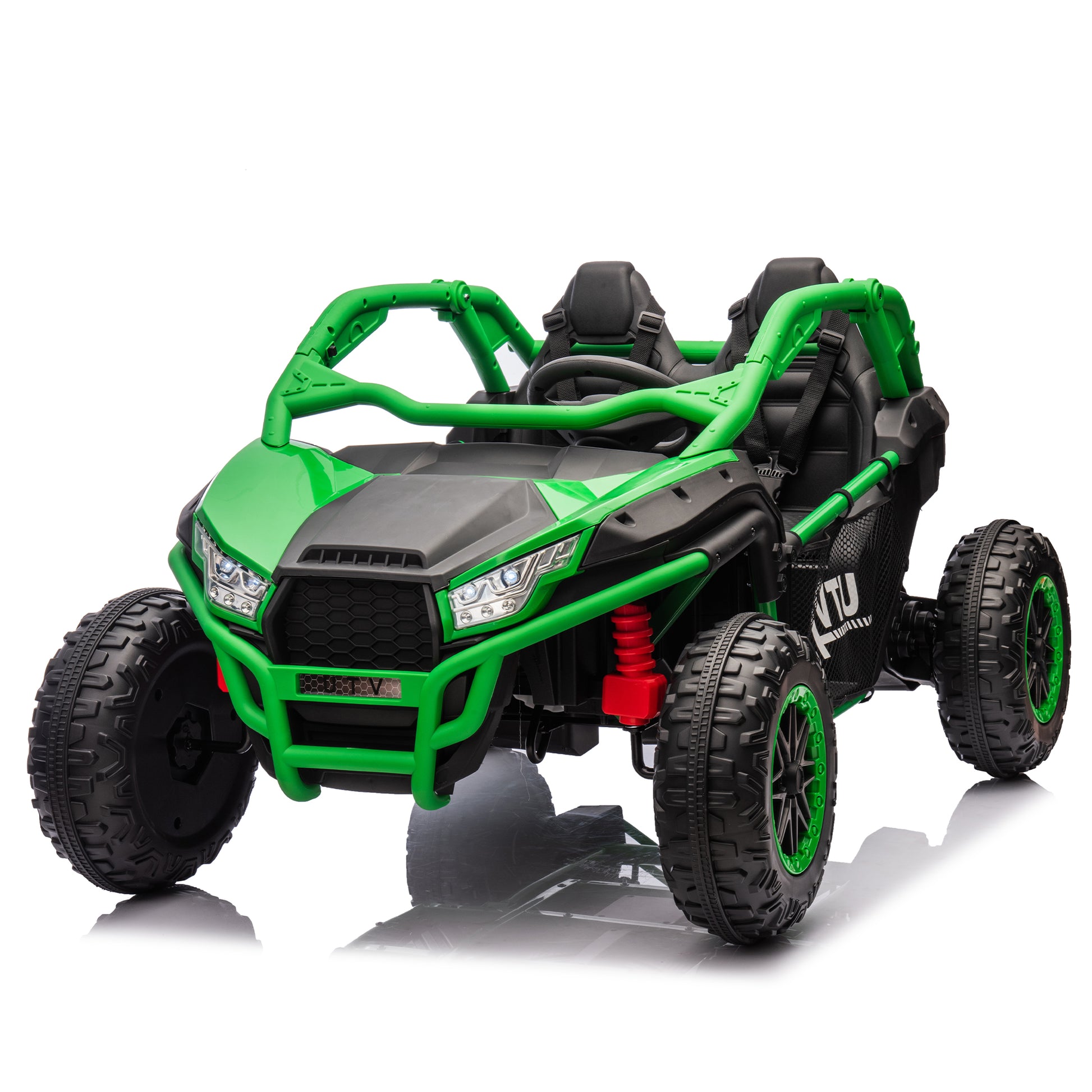 24V Two Seater Kids Ride On Utv W Parents Control,20In Seat Width,400W Super High Power,Four Wheel Suspension,Bluetooth,Mp3,Usb,Led Light,Horn,Rear Storage Space,Speeds 3.73 4.97Mph For Kids Aged 3