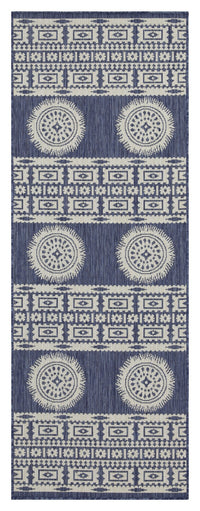 Sunshine Gc Har2022 Blue 2 Ft. 7 In. X 7 Ft. 3 In. Indoor Outdoor Area Rug Blue Polyester Polypropylene