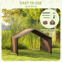 Pawhut Dog Shade Shelter, Portable Pet Tent, Water Resistant Dog House For Shade Protection, Outdoor, Garden, Patio, Backyard, Brown Brown Fabric