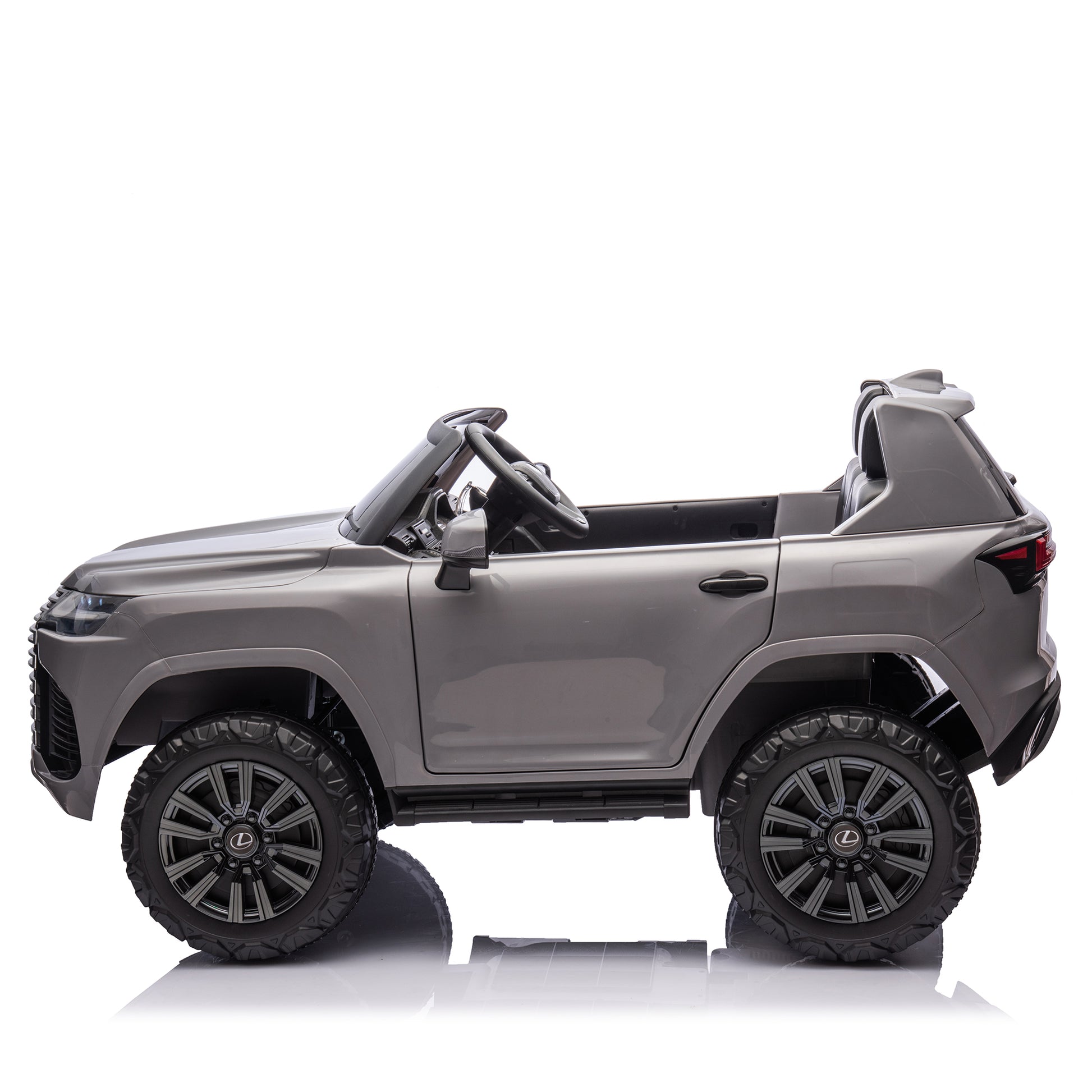 Licensed Lexus Lx600 24V Two Seater Xxl Kids Ride On Car W Parents Control,Seat Width 20 Inches,2Wd,Four Wheel Suspension,Bluetooth,Mp3,Music,Power Display,Speeds 1.86 3.11Mph For Kids. Gray Polypropylene