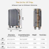 1Pc 28In Aluminum Frame Luggage With Usb Port, Vacation Carry On Suitcase With Spinner Wheels And Tsa Lock, Travel Trolley Case For Short Business Trips, Beach Holidays, Dark Grey Dark Gray Abs Pc