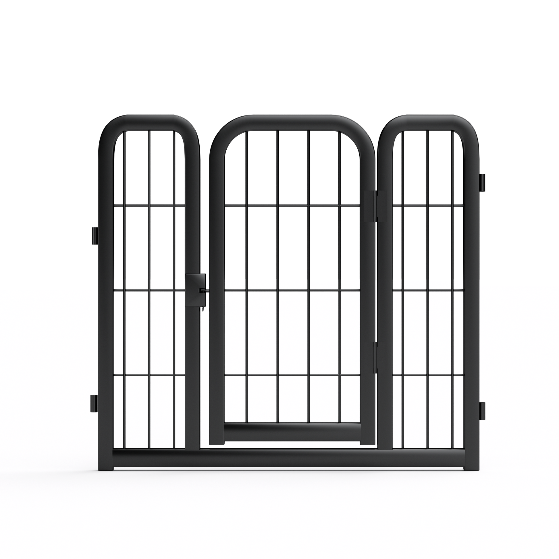 Dog Playpen Outdoor, 12 Panel Dog Fence 24" Pet Pen For Small Dogs Pet Exercise Pen For Puppy Rabbit Small Animals Portable Playpen For Rv Camping Garden Yard, Indoor. Black, 22.2'' W X 23.6'' H. Black Iron