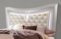 Cross Glam Champagne King Bed With Led Champagne Solid Wood Mdf