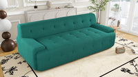 86.2'' Modern Minimalist Style Tufted Design Upholstered Sofa, 3 Seat Compression Sofa For Living Room, Bedroom, And Apartment Green Polyester 3 Seat