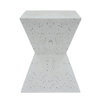 Speckle Symmetric Side Table White Concrete