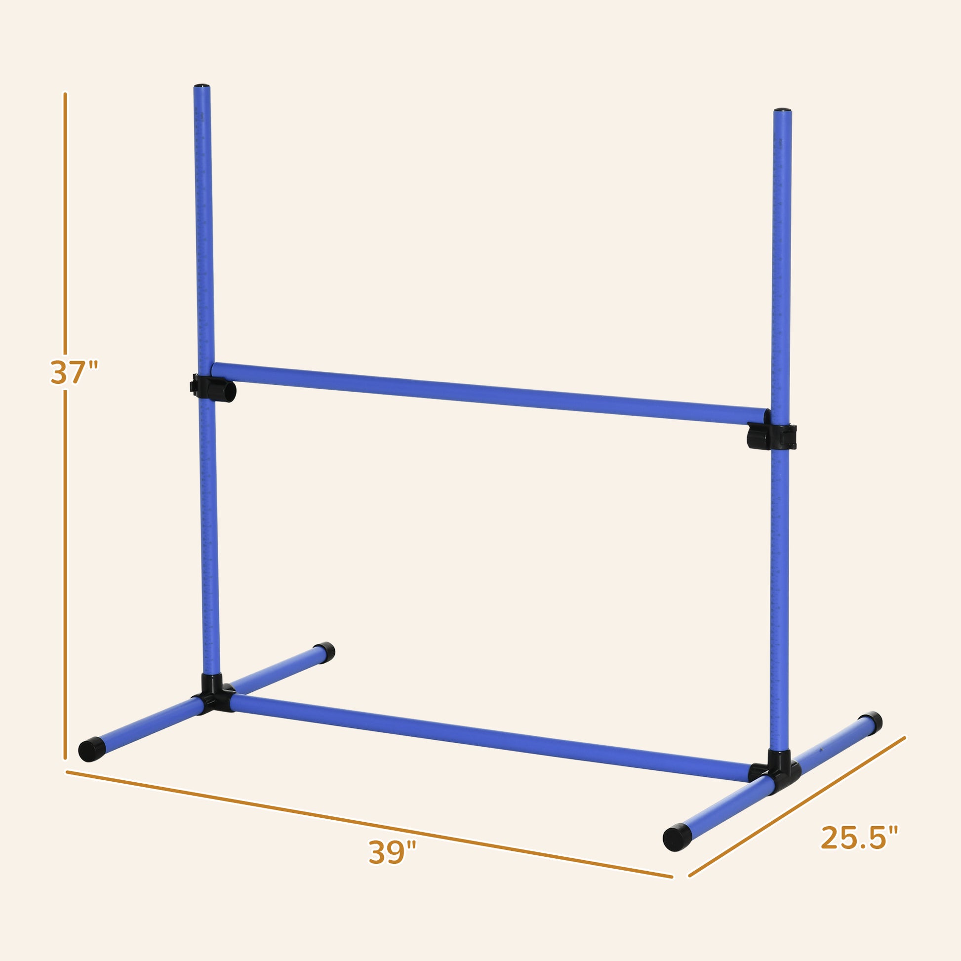 Pawhut 8 Piece Dog Agility Training Equipment For Dog Agility Course With Adjustable Height Jump Bars, Included Carry Bag, & Displacing Top Bar, Blue Blue Plastic