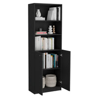 Hialeah 3 Piece Home Bookcase Set, 74" Wide With 10 Shelves And Two Double Door Cabinetliving Room Set Set Black Freestanding 5 Or More Shelves Black Office Open Storage Space Modern Particle Board