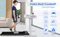 2 In 1 Under Desk Electric Treadmill 2.5Hp, Remote Control, Display, Walking Jogging Running Machine Fitness Equipment For Home Gym Office Black Metal