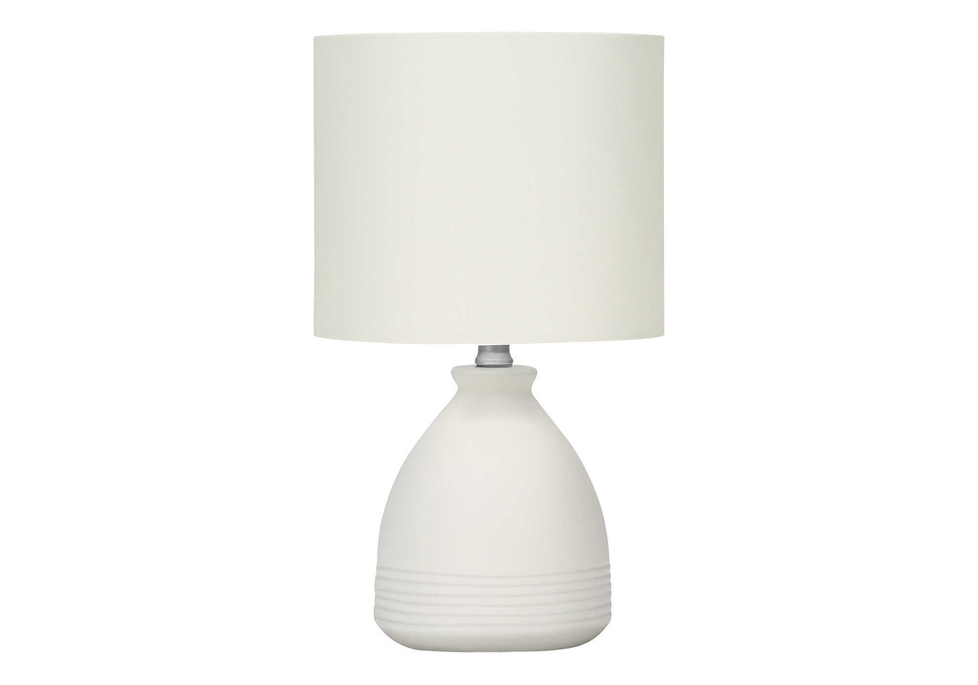 Lighting, 17"H, Table Lamp, Cream Ceramic, Ivory Cream Shade, Modern Cream Ceramic