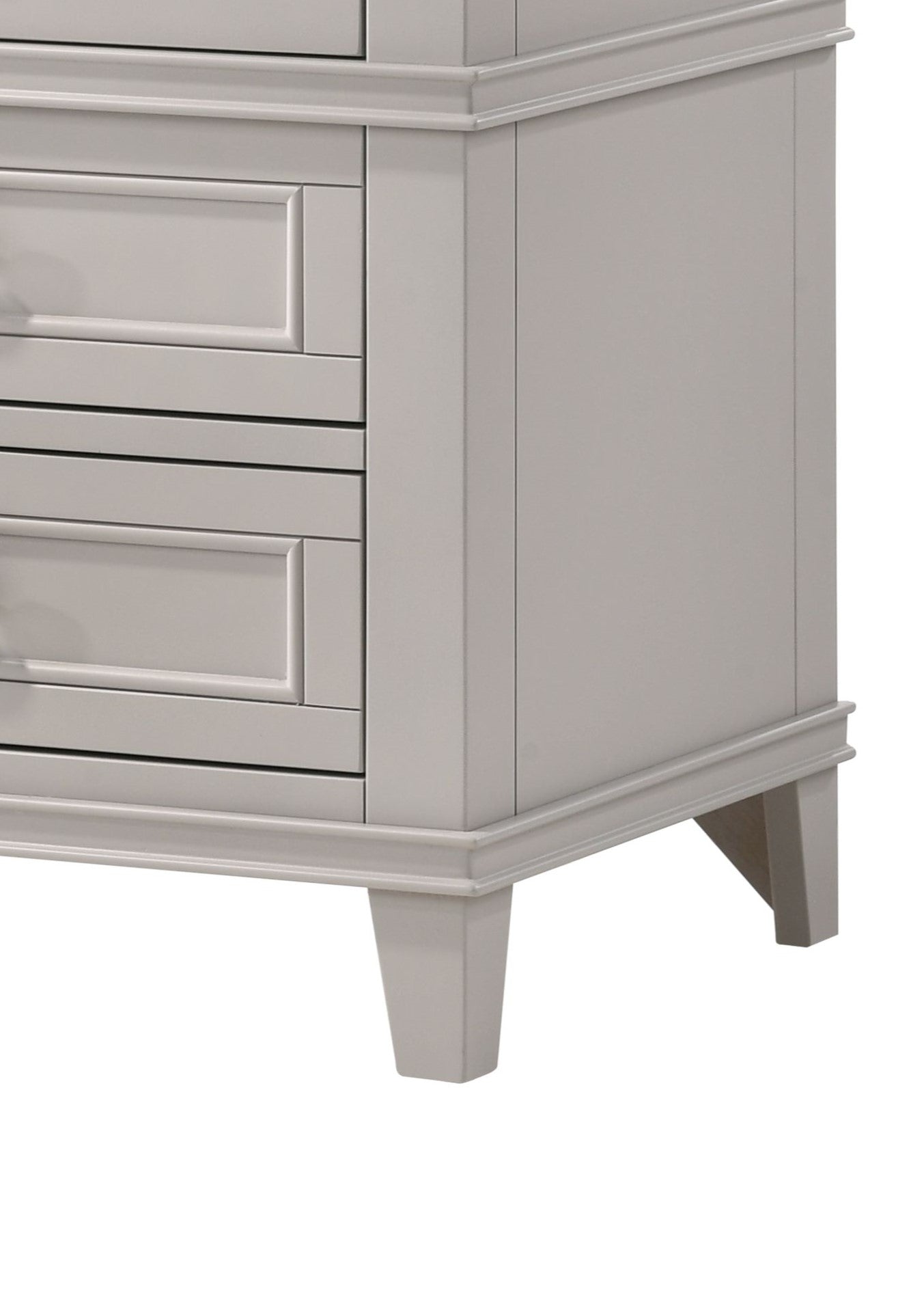 3 Drawer Nightstand W Usb Gray Solid Wood Mdf