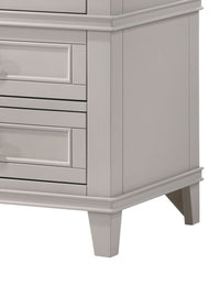 3 Drawer Nightstand W Usb Gray Solid Wood Mdf