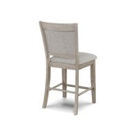 Farmhouse Style 2Pc Antique Grey Finish Counter Height Chair Bar Stool Footrest Upholstered Back Seat Wooden Dining Room Furniture Antique Gray Dining Room Contemporary,Farmhouse Dining Chairs Set Of 2 Wood