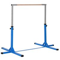 Soozier Gymnastics Bar For Kids, Adjustable Height Gym Bar, Junior Training Kip Bar For Home, Built For Kids 3 Years, Blue Blue Steel