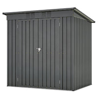 6 X 4 Ft Outdoor Storage Shed, All Weather Tool Shed For Garden, Backyard, Lawn, Black Black Metal