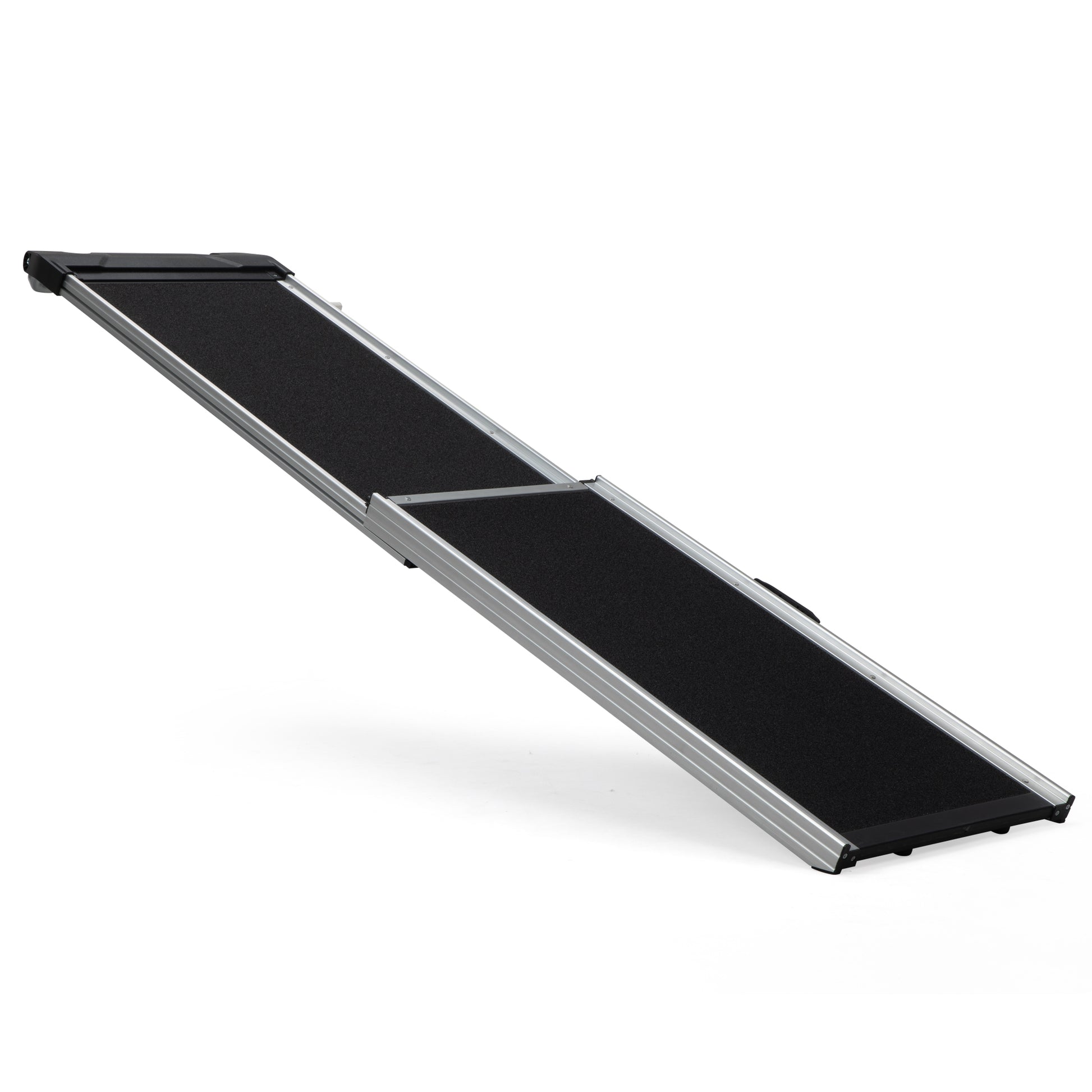 Foldable Aluminum Dog Car Step Ramp, Dog Ramp Climbing Ladder With Pvc Handle, Non Slip Foot Mats For Most Sized Dogs, Pet Ramp Ladder, Black Black Dog Aluminium Alloy,Polypropylene