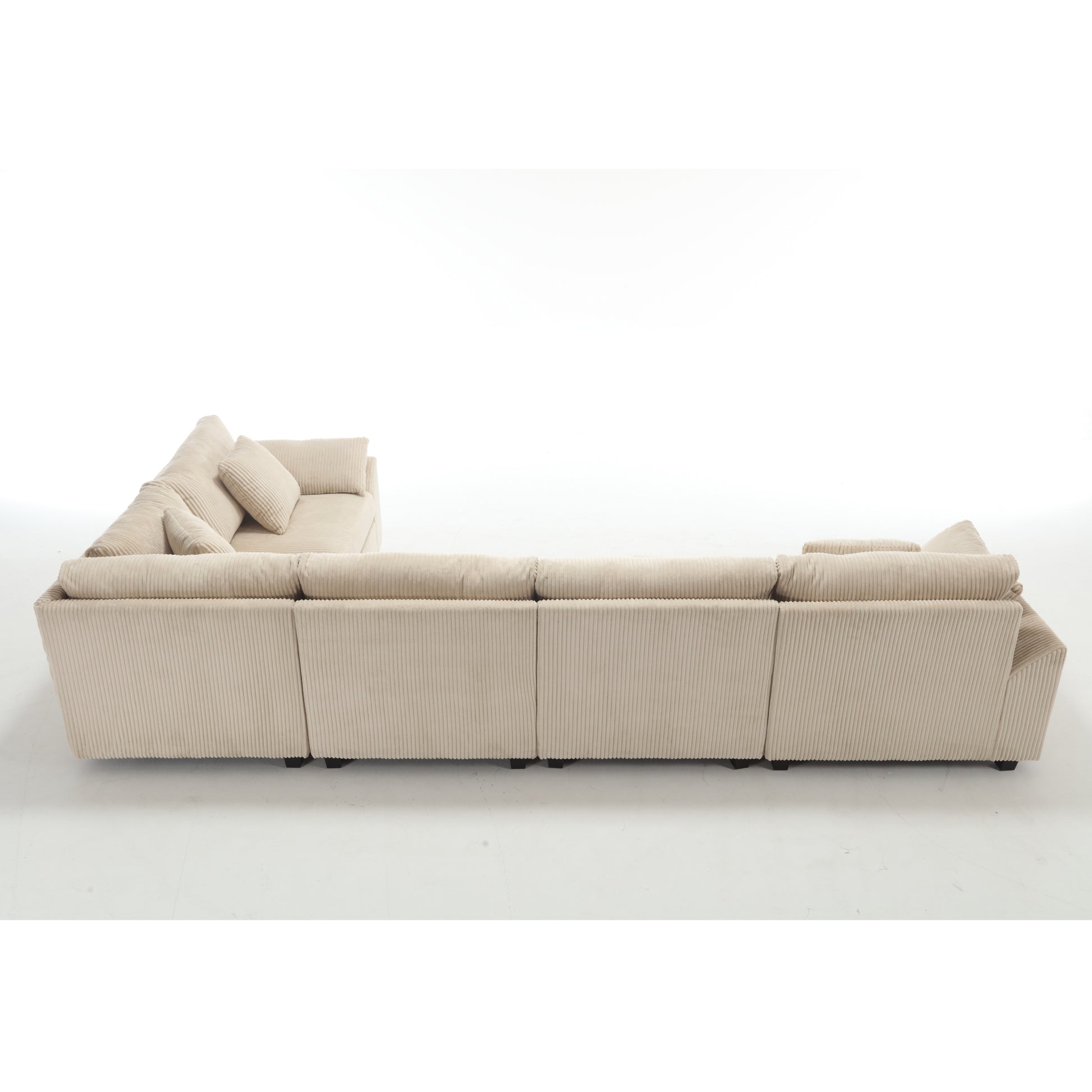 Arrival Oversized Modular Sectional Sofa, Convertible Sectional Sofa, Corduroy For Living Room, Beige Beige Fabric 5 Seat