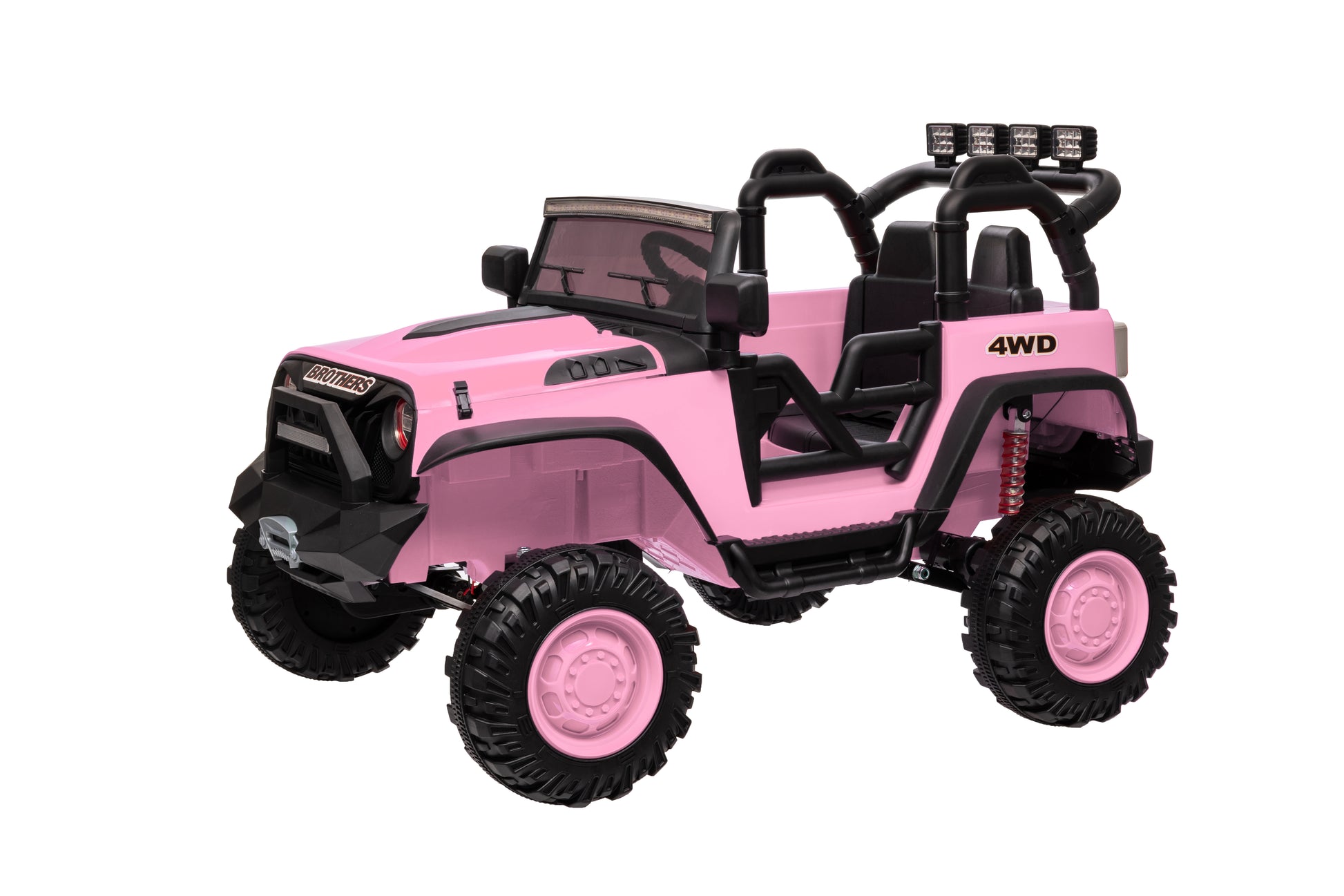 24V 9Ah Ride On Toy For Big Kids, 2 Seater Powered Ride On Truck Car With Remote,Pink Pink Abs