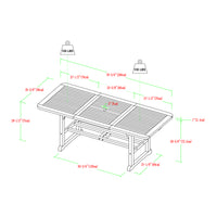 Modern Slat Top Solid Acacia Wood Butterfly Outoor Dining Table Dark Brown Dark Brown Polyester Acacia Wood