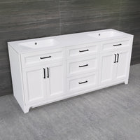 Solid Wood 72 Inch Bathroom Vanity With Double Sink Combo, Modern Vanity Cabinet With 4 Soft Closing Doors & 3 Full Extension Dovetail Drawers White 3 White 4 4 48 In & Above 32 To 35 In Soft Close Doors Bathroom Freestanding Luxury,Modern 20 25 Inches