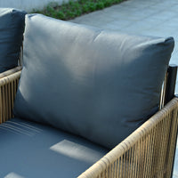 Comming Patio 6 Pieces Brown Pe Wicker Sofa Set With Grey Cushion Yes Complete Patio Set Black Brown Seats 6 Garden & Outdoor Modern Sofa Seating Groups Foam Steel