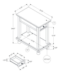 Accent Table, End, Side Table, Narrow, Nightstand, Bedroom, Lamp, Storage Drawer, Brown Veneer, Traditional Espresso Mdf