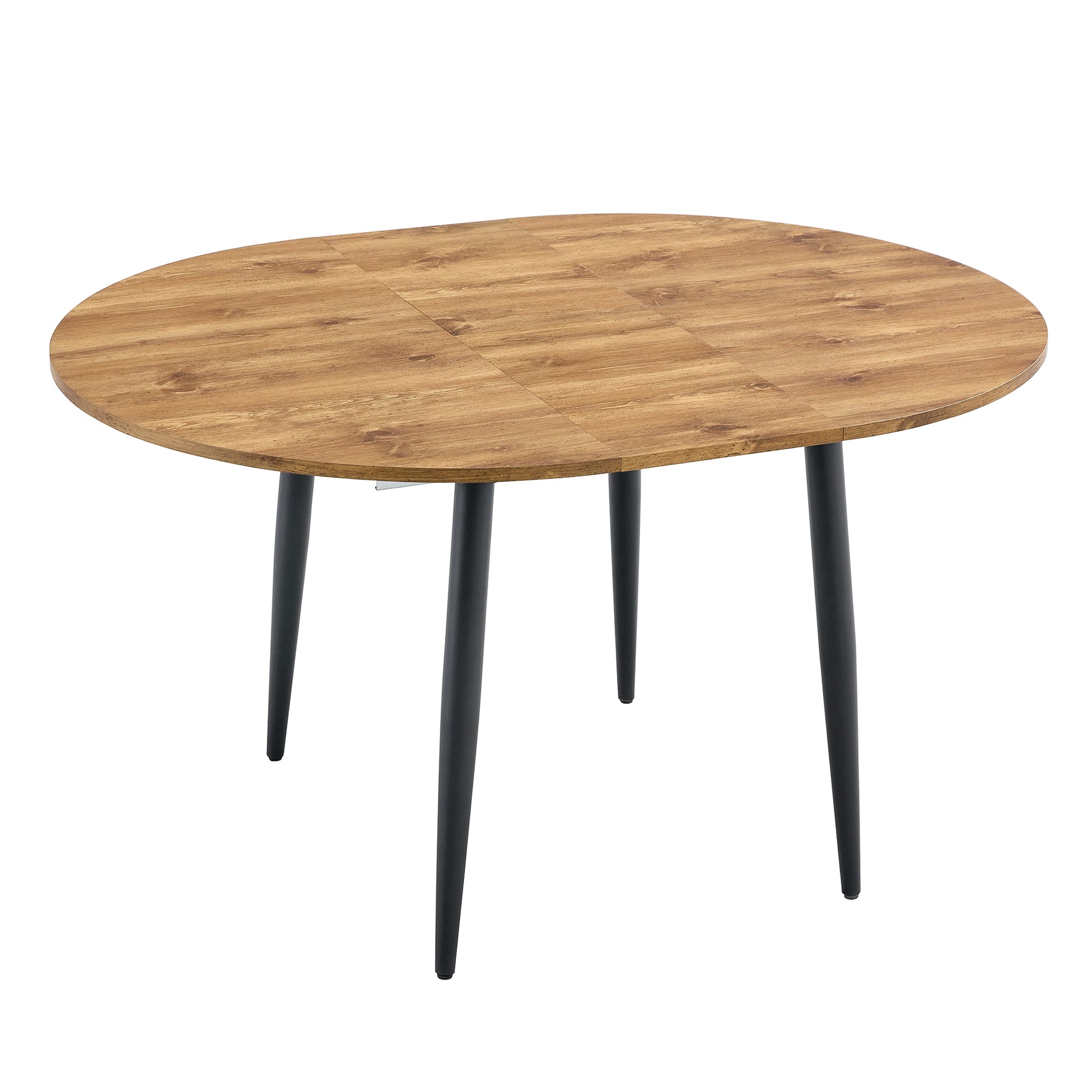 With A Clever Retractable Mechanism, The Mdf Table Top Is Made Of Black Metal Legs And Has A Smooth And Delicate Surface. The Unique Look Creates The Sleekof A Modern Home. Wood Mdf Metal