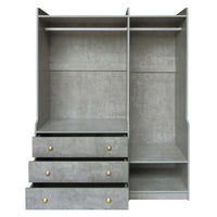 Open Wooden Wardrobe Storage For Bedroom, Gray Gray Particle Board