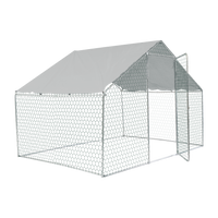 Xpt033 Outdoor Chicken Coop Metal Big Space 10*6*6Ft Silver Grey Metal