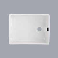 23.6" L X 18" W White Ceramic Single Bowl Kitchen Sink White Ceramic