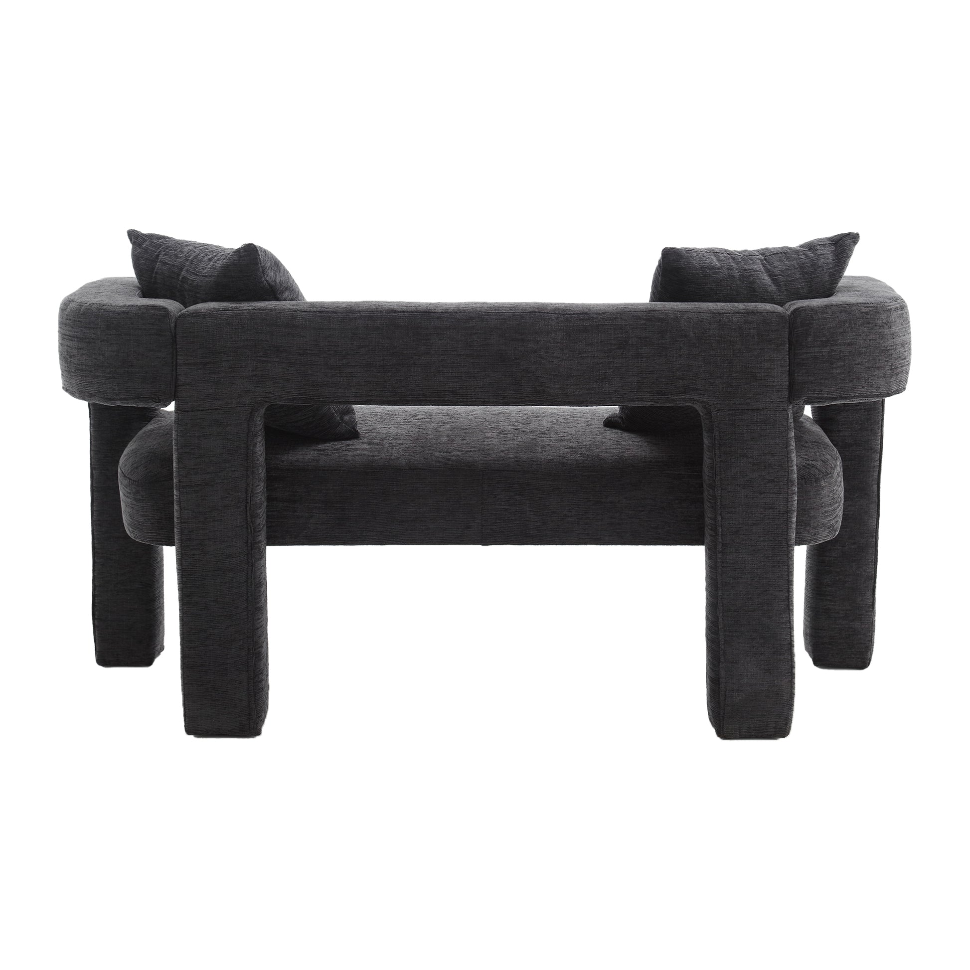 Coolmore Modern Chenille Loveseat Sofacomfy Upholstered 2 Seater Sofa, Small Loveseat Accent Couch For Living Bedroom Leisure Areas Carbon Black Carbon Black Primary Living Space Foam Chenille