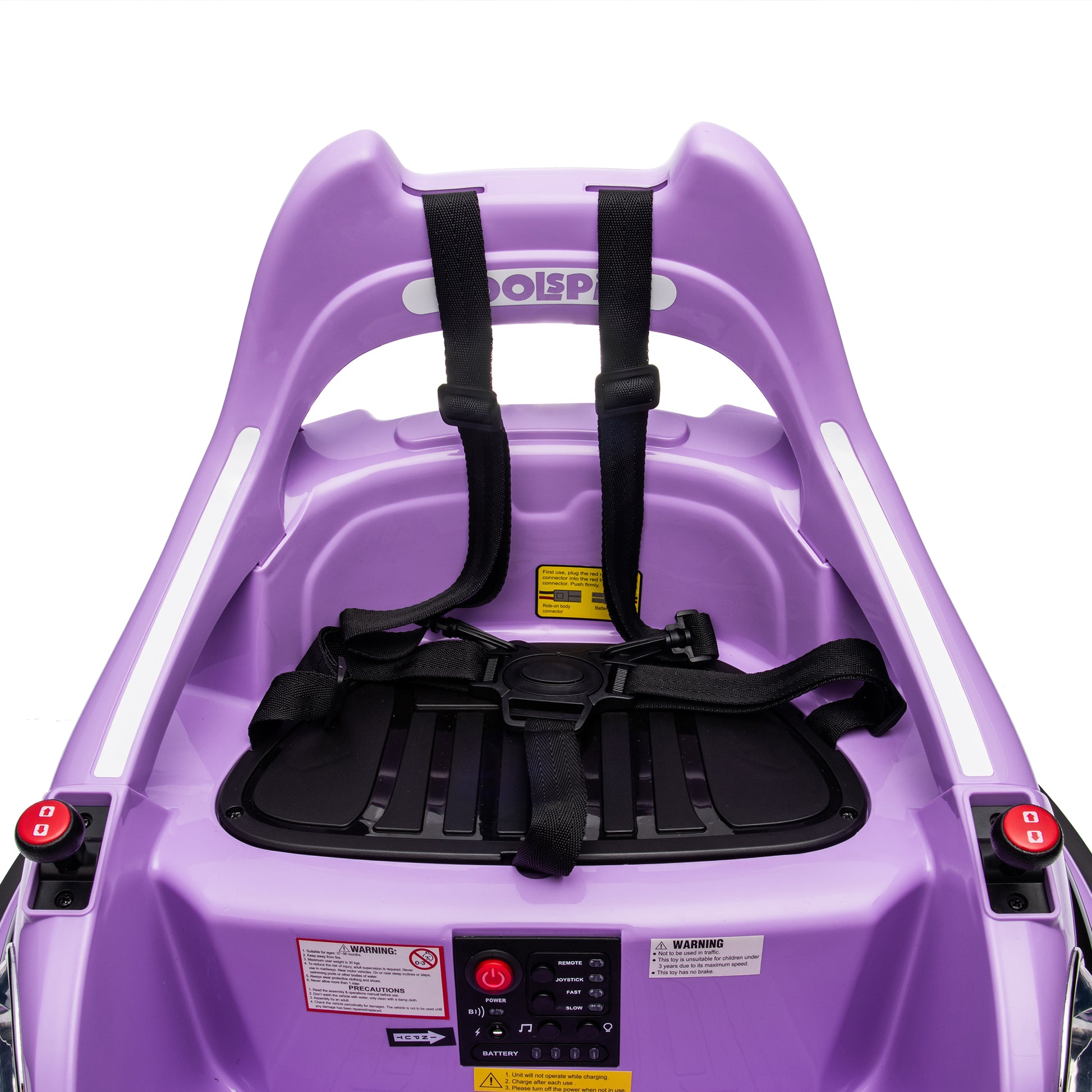 12V Ride On Bumper Car For Kids,Electric Car For Kids,1.5 5 Years Old,W Remote Control, Led Lights, Bluetooth & 360 Degree Spin, Vehicle Body With Anti Collision Paddingfive Point Safety Belt,2Wd Purple Polyethylene