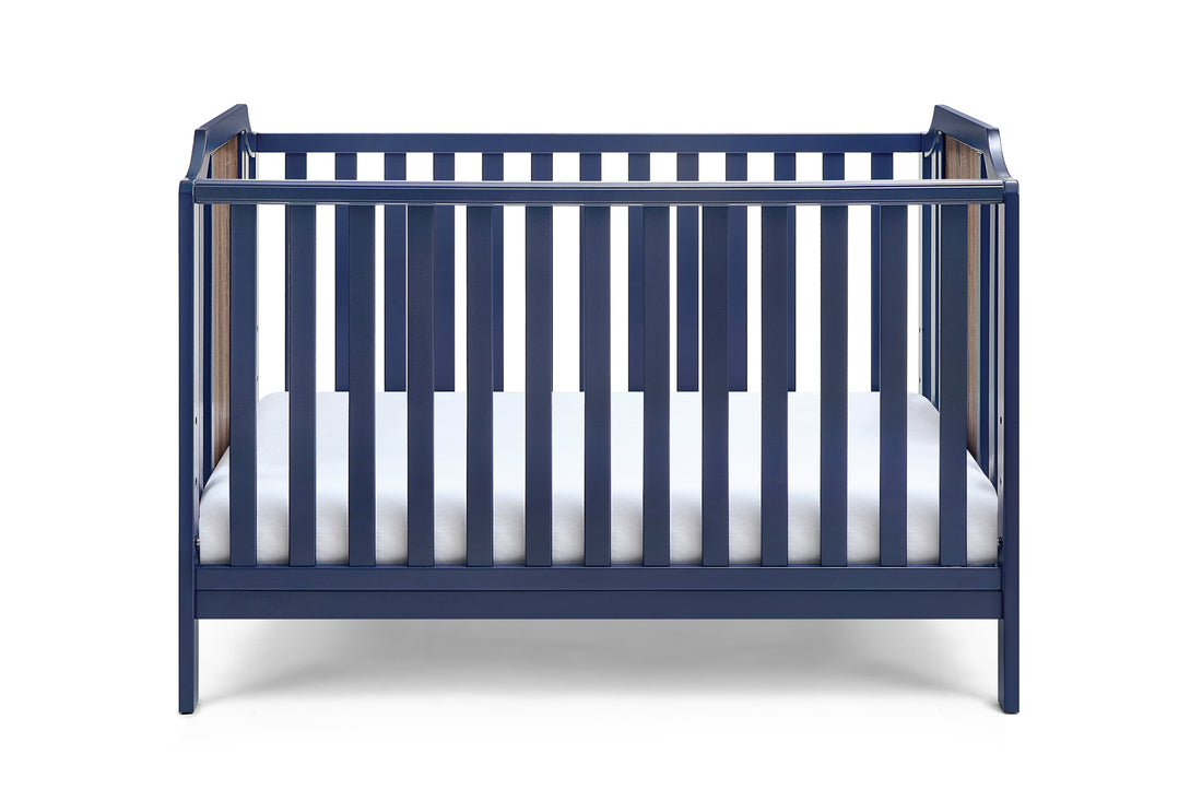 Brees Island 3 In 1 Convertible Crib Midnight Blue Brownstone Blue Brown Wood