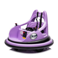 12V Ride On Bumper Car For Kids,Electric Car For Kids,1.5 5 Years Old,W Remote Control, Led Lights, Bluetooth & 360 Degree Spin, Vehicle Body With Anti Collision Paddingfive Point Safety Belt,2Wd Purple Polyethylene