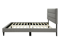 Full Sized Channel Bed In A Box W Usb Gray Upholstered